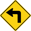 Sharp curve to left