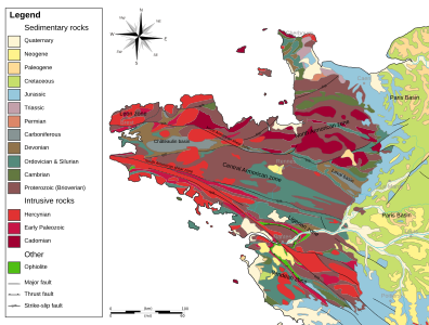 Mapa geològic del Massís Armoricà