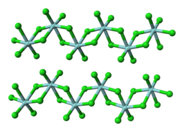 Kristalstructuur van zirkonium(IV)chloride __ Zr4+     __ Cl−