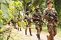 Posed photograph from a U.S. Marine Corps -Ghana jungle warfare training exercise.