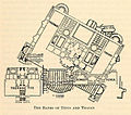 Pianta delle Terme di Traiano (notare la nuova disposizione assiale rispetto agli edifici preesistenti) di epoca antecedente.