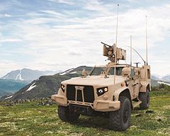 2016 Oshkosh L-ATV (configured as JLTV) equipped with M2 Browning heavy machine gun.