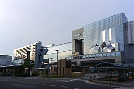 Het stationsgebouw.