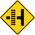 Railway crossing on next side road ahead