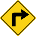 Sharp curve to right