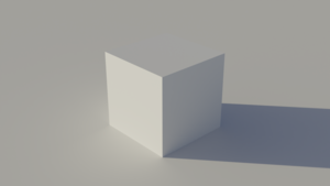 A 3D rendering of a cube with a cubemap.