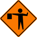 Flagman ahead