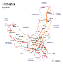 plan de la commune de Limoges