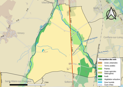 Carte des infrastructures et de l'occupation des sols de la commune en 2018 (CLC).