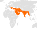 Aire de répartition du Chacal doré