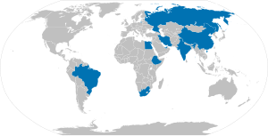 Mapa krajów BRICS