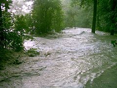 Overstroming van de Isar bij Flaucher