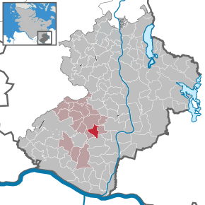 Poziția Sahms pe harta districtului Herzogtum Lauenburg