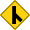 Skewed side road junction on right