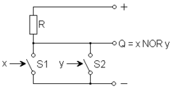 Funktionsprinzip eines NOR-Gatters '"`UNIQ--postMath-00000014-QINU`"'