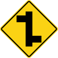 Offset road junction, left and right