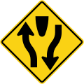 Divided road beginning