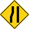 Road narrows on left side