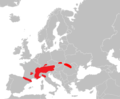 Aire de répartition de la Marmotte des Alpes