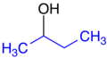 sec-Butanol, sec-Butylgruppe blau markiert.