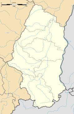 Mapa konturowa Górnego Renu, w centrum znajduje się punkt z opisem „Linthal”