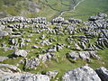 Lapiaz à Malham Cove au Yorkshire Dales dans le Yorkshire du Nord.