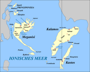 レフカダ島東南沖の島々