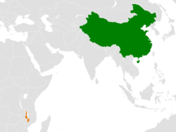 Map indicating locations of Malawi and China