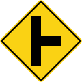 Side road junction on right