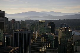 Vue de Vancouver vers le Détroit de Géorgie.