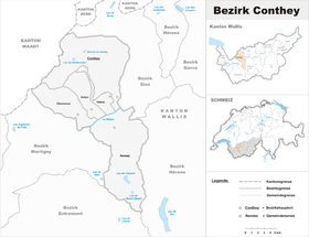 Localisation de District de Conthey