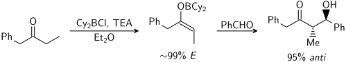 Anti-aldol formation via Z-enolate