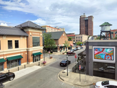 Skyway view of Pullman Square in 2024.