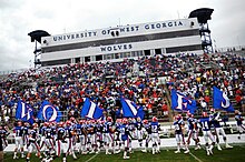 Home side of University Stadium.