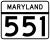 Maryland Route 551 marker