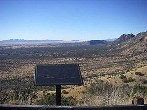 View from Montezuma Pass looking south & west into Mexico