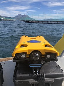 VideoRay Defender on a fish farm in Norway.