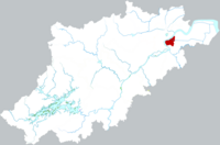 Location of Binjiang District within Hangzhou