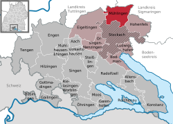 Elhelyezkedése Baden-Württemberg térképén