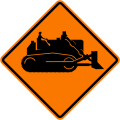 Construction vehicles ahead