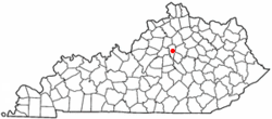 Location of Versailles, Kentucky