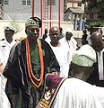 The Oba is a spiritual leader in Nigerian culture with the respect (status) of royalty. This was a ceremony celebrating the 50th anniversary of the Nigerian Navy.