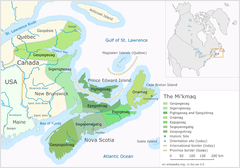 Ancians airals de pòblament de las sèt brancas micmacs en Canadà