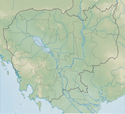 Location of West Baray in Cambodia.