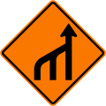 End of left lanes (form 1 lane)