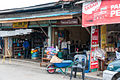 One of the old shoplots in Kunak.