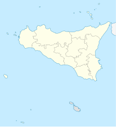 Mapa konturowa Sycylii, po prawej znajduje się punkt z opisem „Ferla”