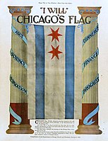 Chicago vlag van 1917 poster, met "I Will" motto