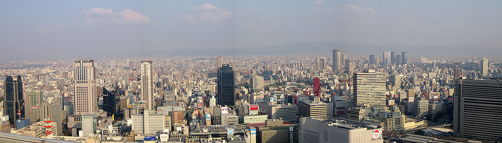 Panoramo de Osako el Sky Building en Umeda je 2006