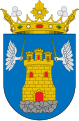 Almansa usó por armas, en Escudos y Pendones, en campo azur (azul), la divisa de su Castillo propio sobre un peñasco, hasta que el Serenísimo Señor Infante Don Manuel, Marqués de Villena, la favoreció con añadirle las suyas, que son un brazo de Ángel con la espada en la mano, puesto en ambos lados de la torre del homenaje; y sobre lo alto del Escudo, su Corona de Marqués.